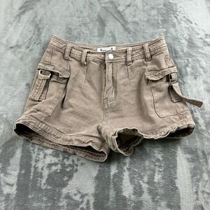 Sixty Six Womens Shorts Size 3 Micro Mini Cargo Gorpcore Y2K Brown Streetwear